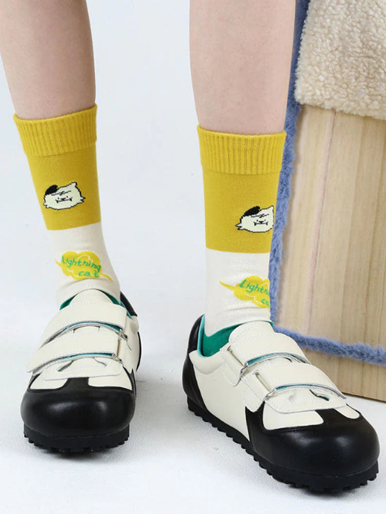 Cute Cartoon Kitty Mid-Calf Socks H992