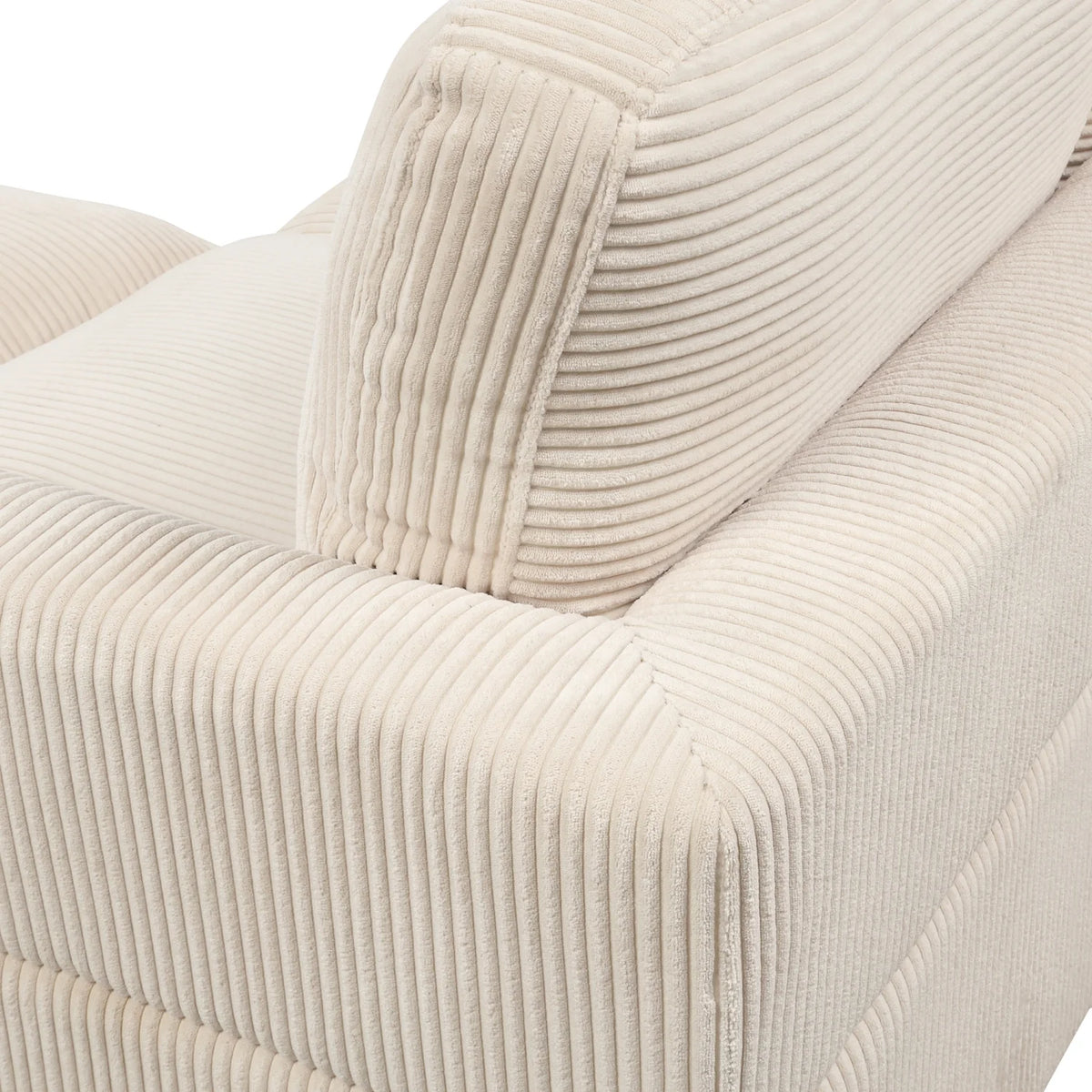 Beige Corduroy Modular Sectional Sofa with Chaise A18954
