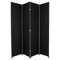 Black 6 Panel Woven Fiber Room Divider M6949