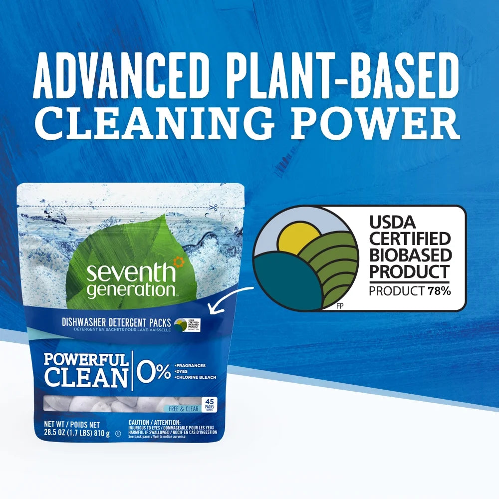 Free and Clear Dishwasher Detergent Pods, 45 Count Y338061