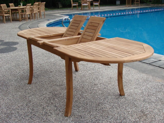 11 Pc Teak Dining Set with 94" Oval Table and 10 Chairs R7600