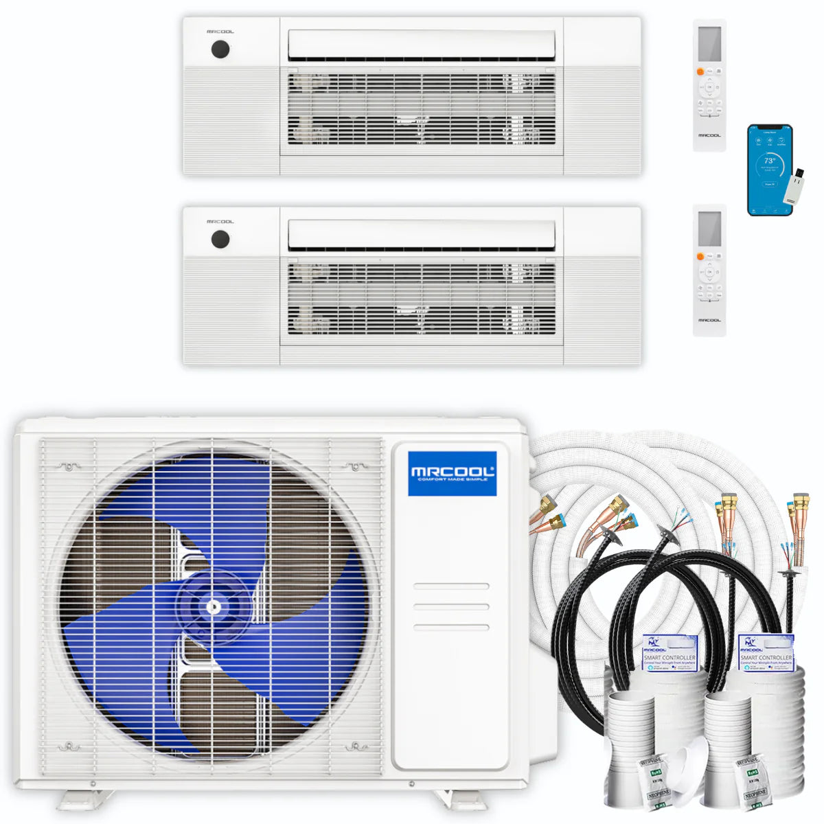 21,000 BTU 2 Zone Ceiling Cassette Ductless Air Conditioner and Heat Pump S822