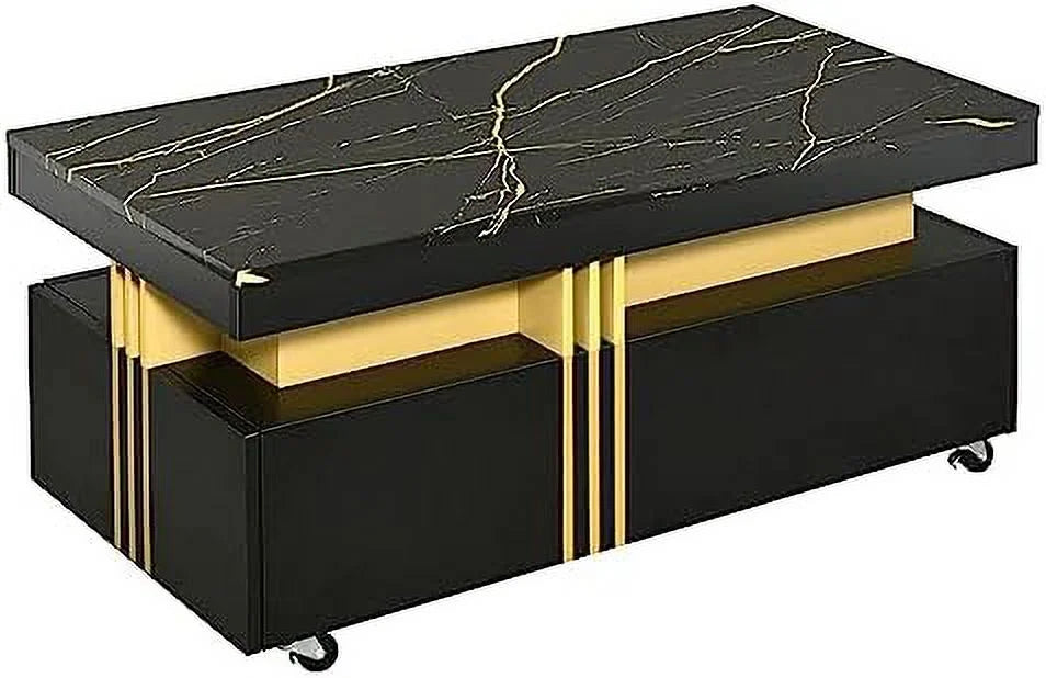 Brown Square Coffee Table with Sliding Tabletop F263690