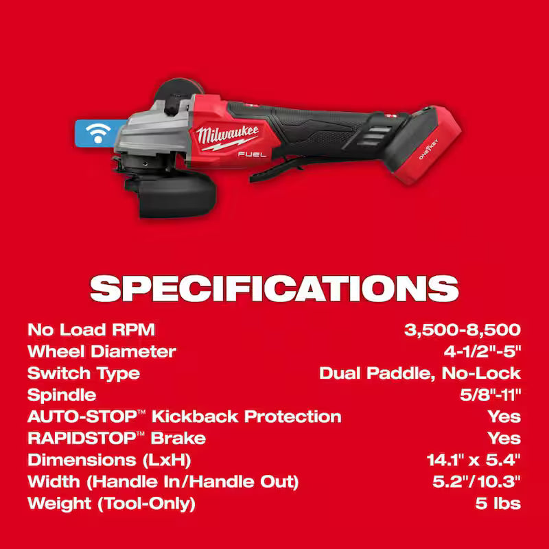18V Lithium-Ion Brushless Cordless 4-1/2 in./5 in. Braking Grinder R3117