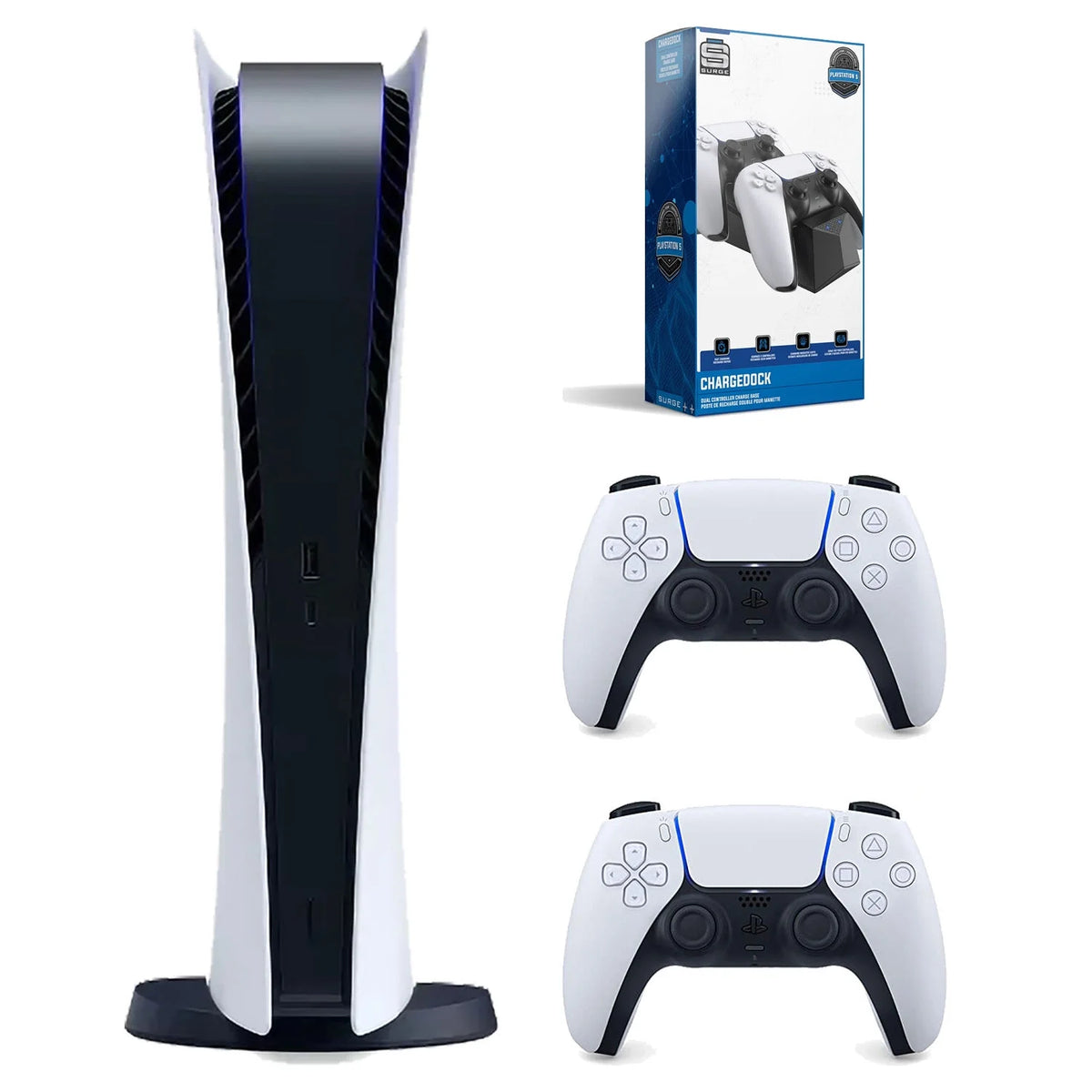 Playstation 5 Digital Edition Console with White Controller and Controller Charge Dock R881