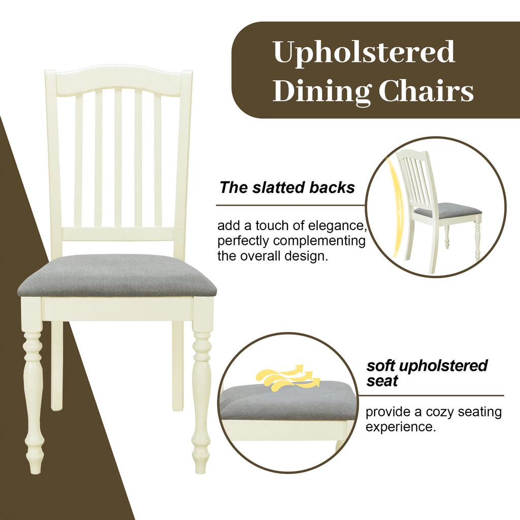 Extendable Dining Table Set with Butterfly Leaf and Upholstered Chairs R7916