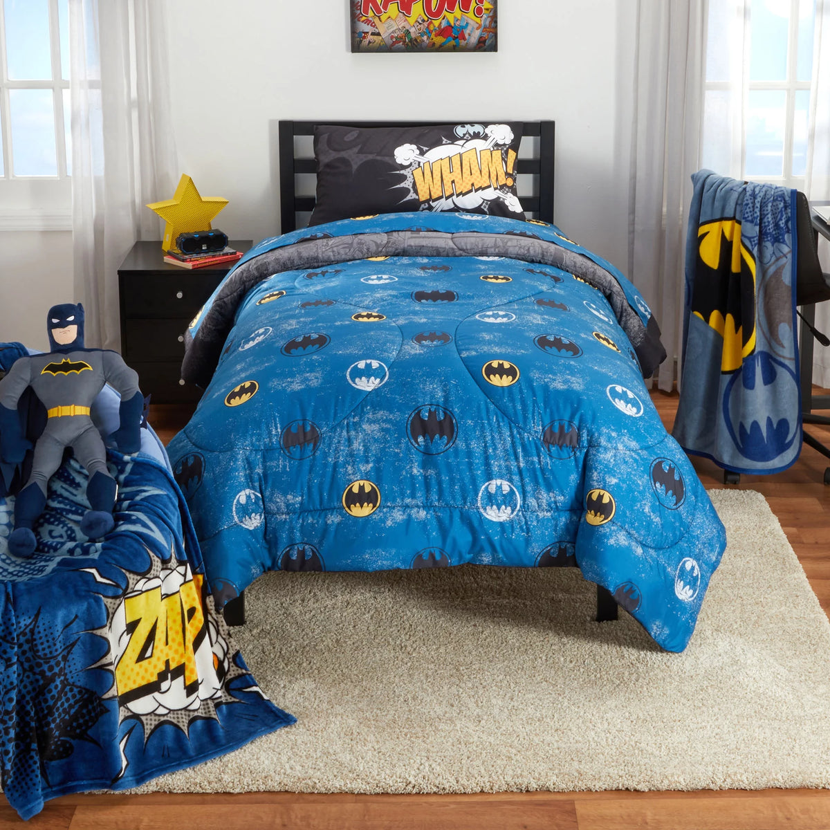 Kids Comforter and Pillowcase 2-Piece Set Twin/Full Reversible E9886