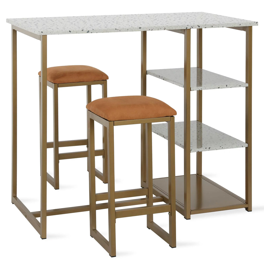 3-Piece Pub Set with Faux Terrazzo Top P156