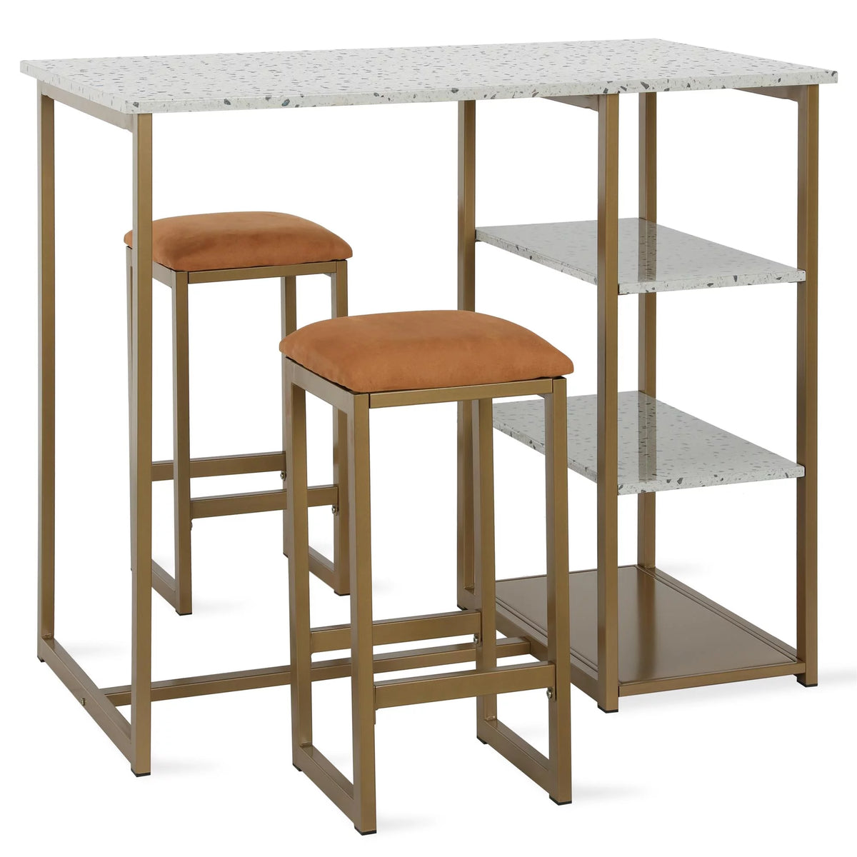 3-Piece Pub Set with Faux Terrazzo Top P156