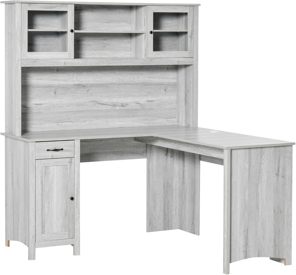 L-Shaped Desk with Hutch and Drawers X702197