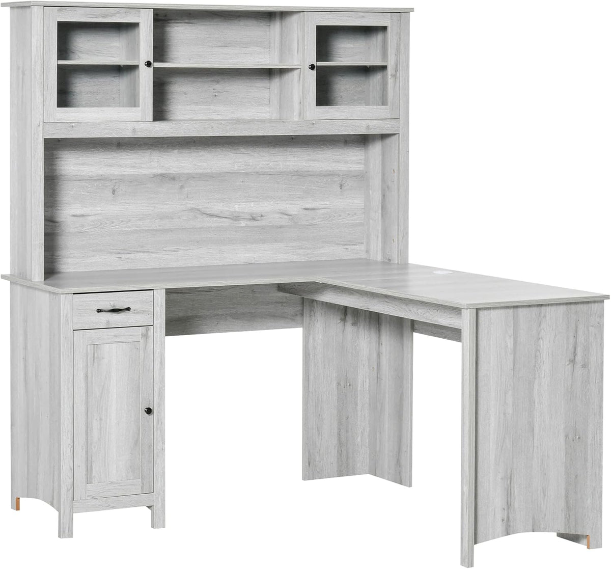 L-Shaped Desk with Hutch and Drawers X702197