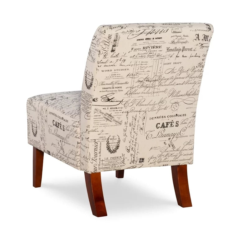 Contemporary Fabric Slipper Chair in Beige D599