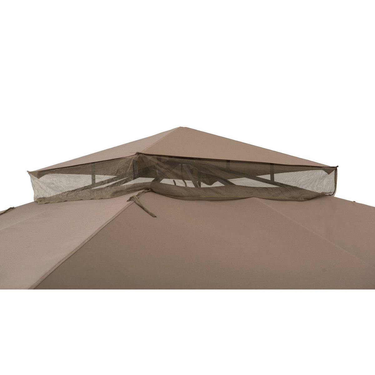 10 ft. x 12 ft. Steel Gazebo with 2-Tier Khaki Canopy S5394
