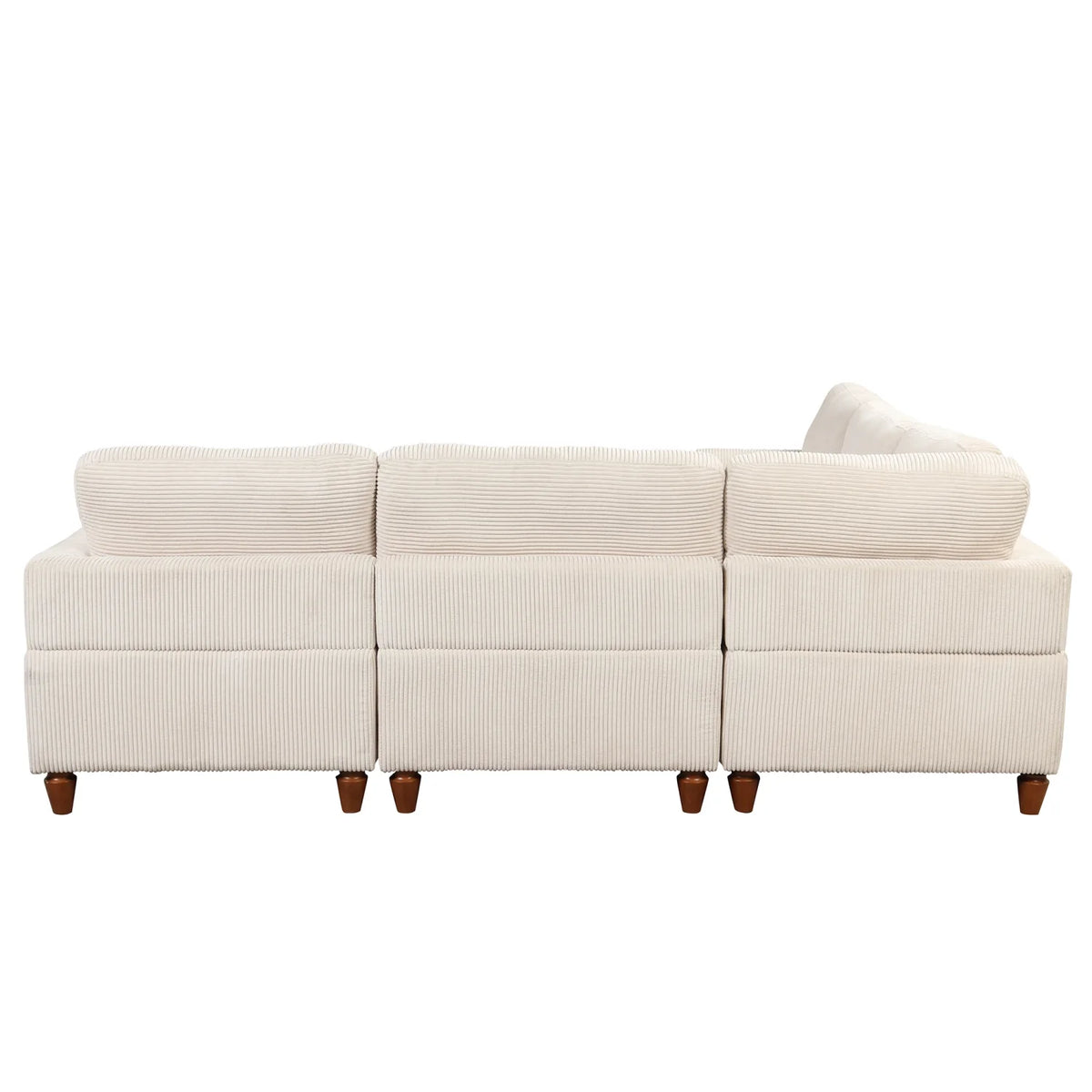 Beige Corduroy Modular Sectional Sofa with Chaise A18954