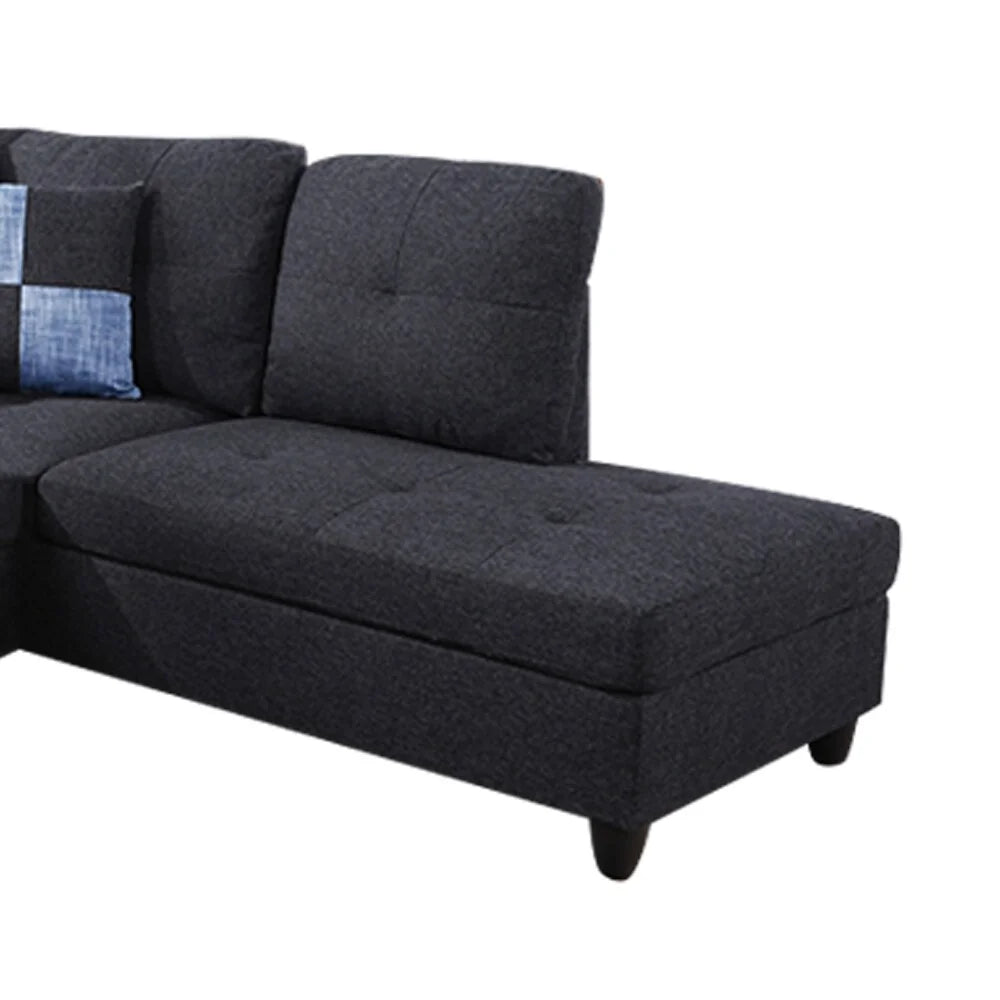 Gray Striped Right Chaise Sectional I77019