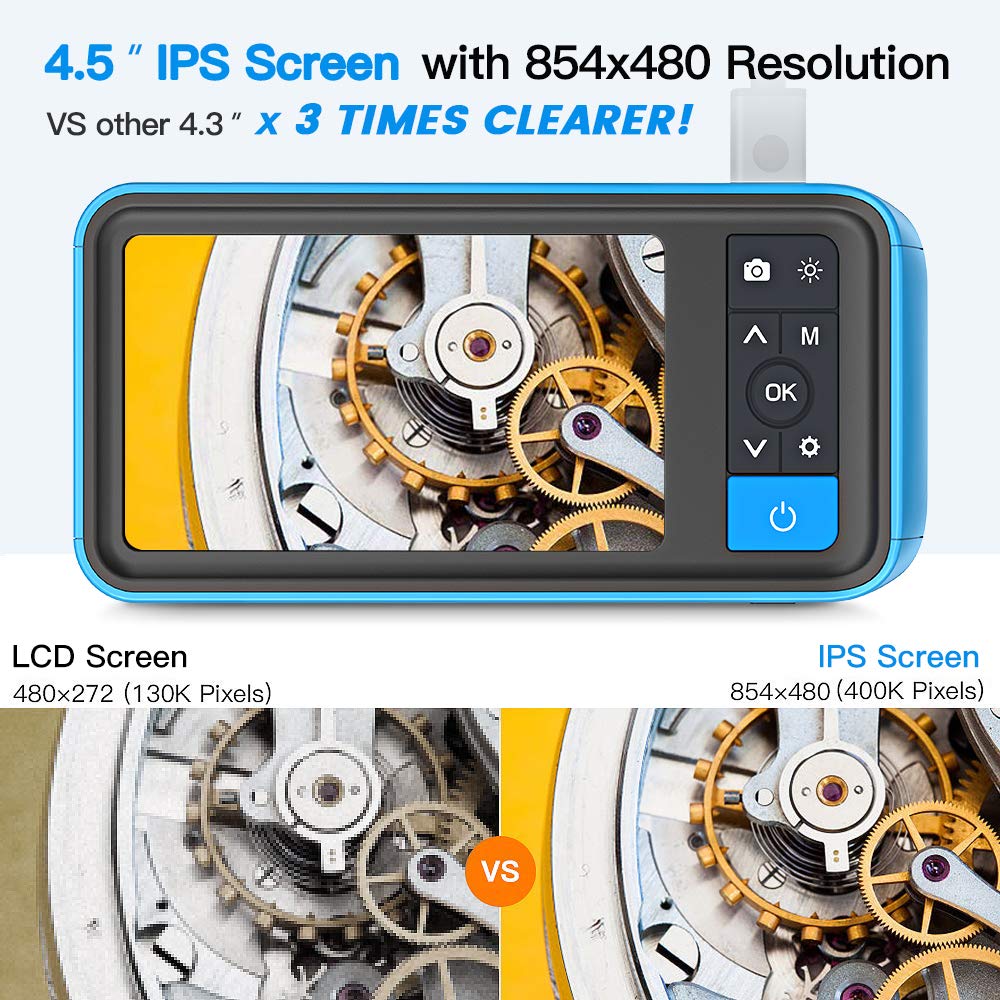 50ft Dual Lens Inspection Camera with Light H24506