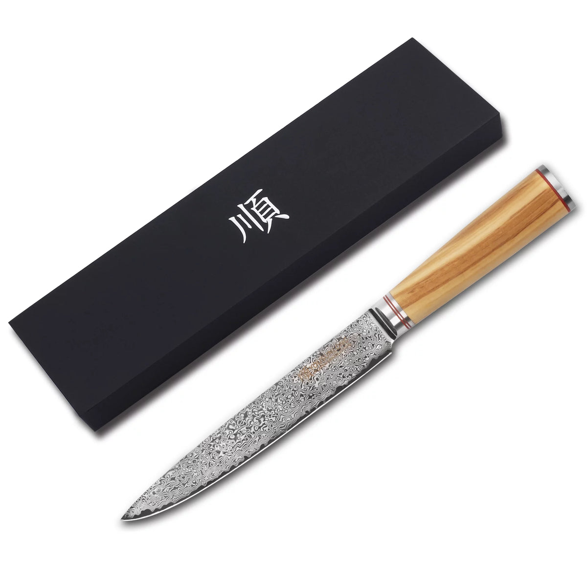 8 Inch Damascus Steel Olive Wood Carving Knife G92538