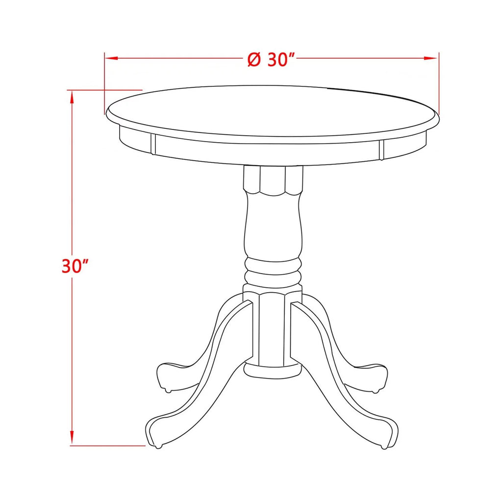 3-piece Oak Dining Table Set with Wood Seat Chairs M7156