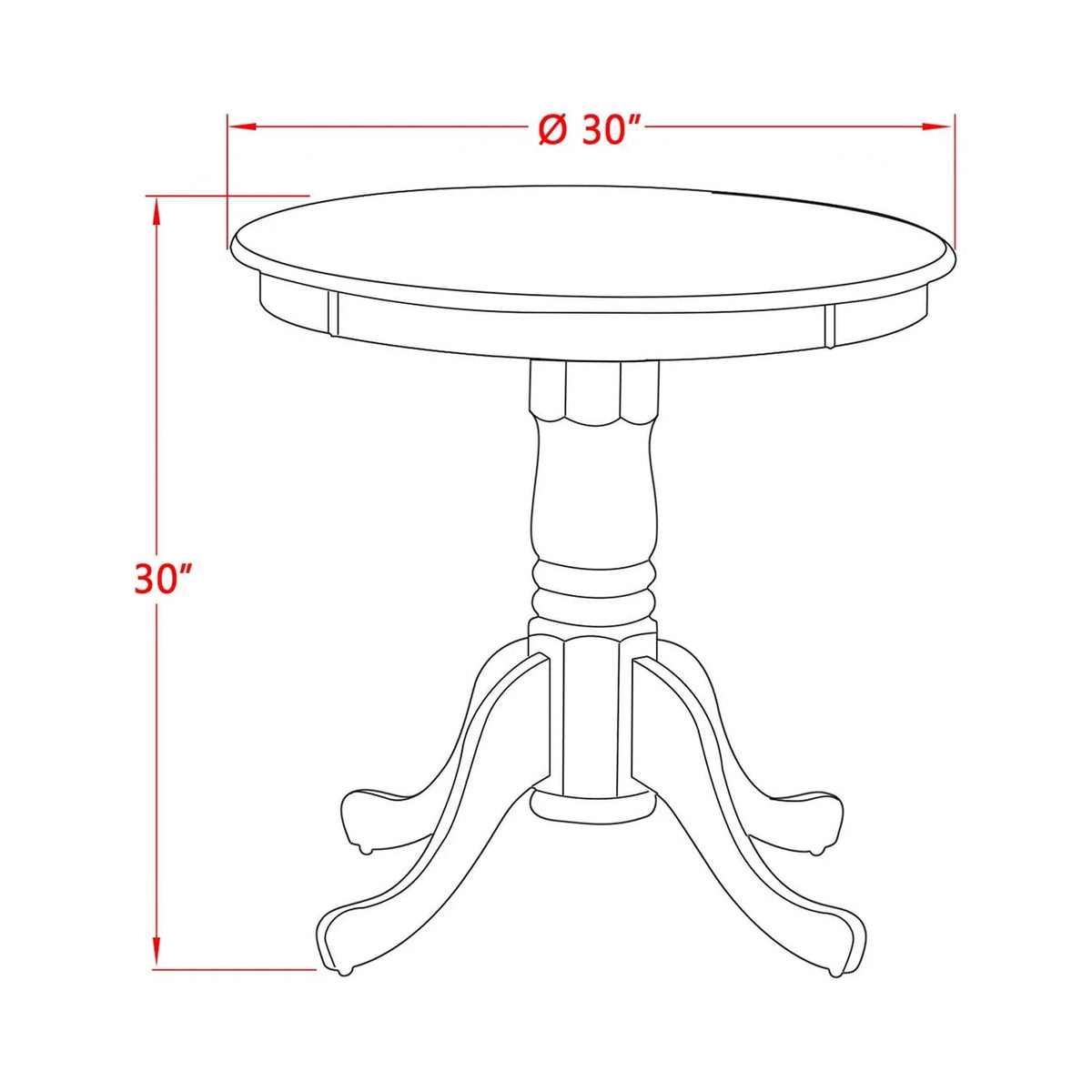 3-piece Oak Dining Table Set with Wood Seat Chairs M7156