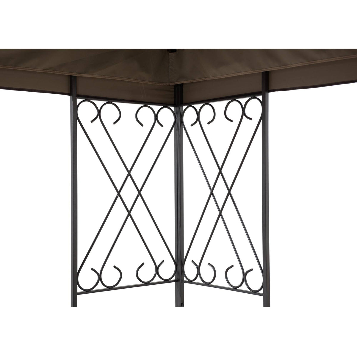 10 ft. x 12 ft. Steel Gazebo with 2-Tier Khaki Canopy S5394
