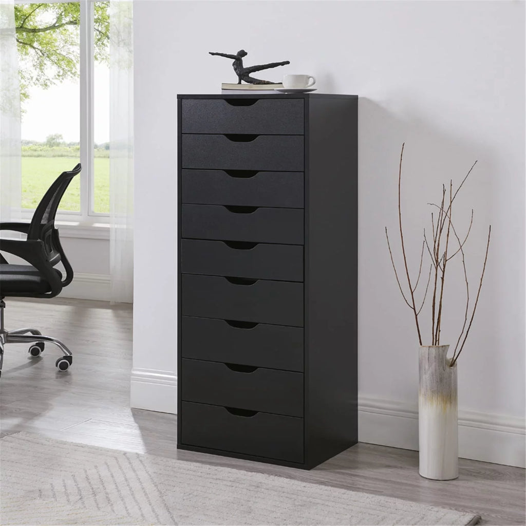 Black Wood File Cabinet J5005