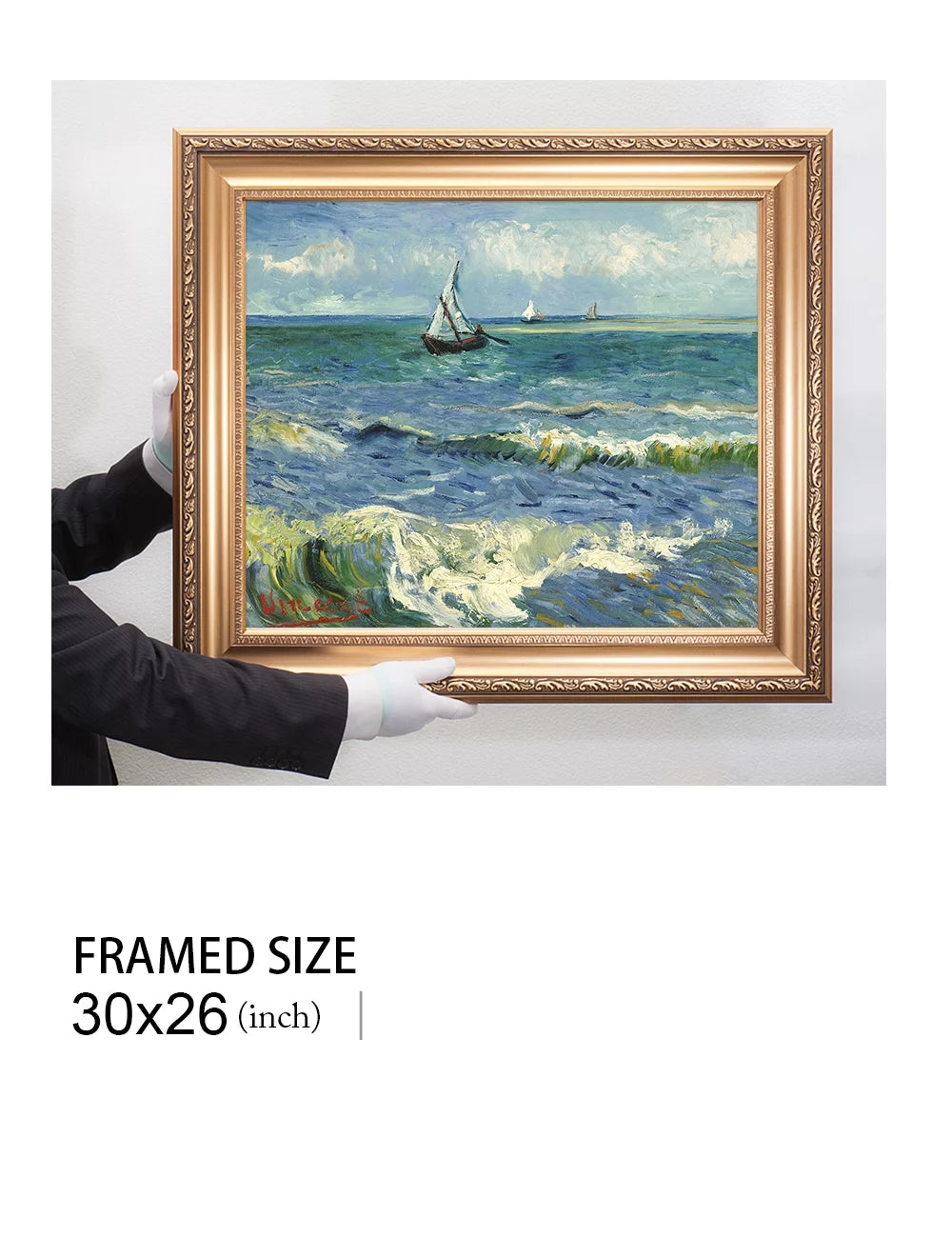 Giclee Print on Canvas Framed Wall Art 30x26 W770