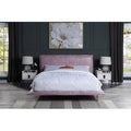 King Size Pink Top Grain Leather Bed B462304