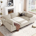 Beige Corduroy Modular Sectional Sofa with Chaise A18954