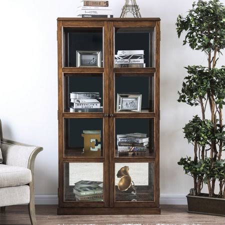 4-Shelf Wood Curio Cabinet A360