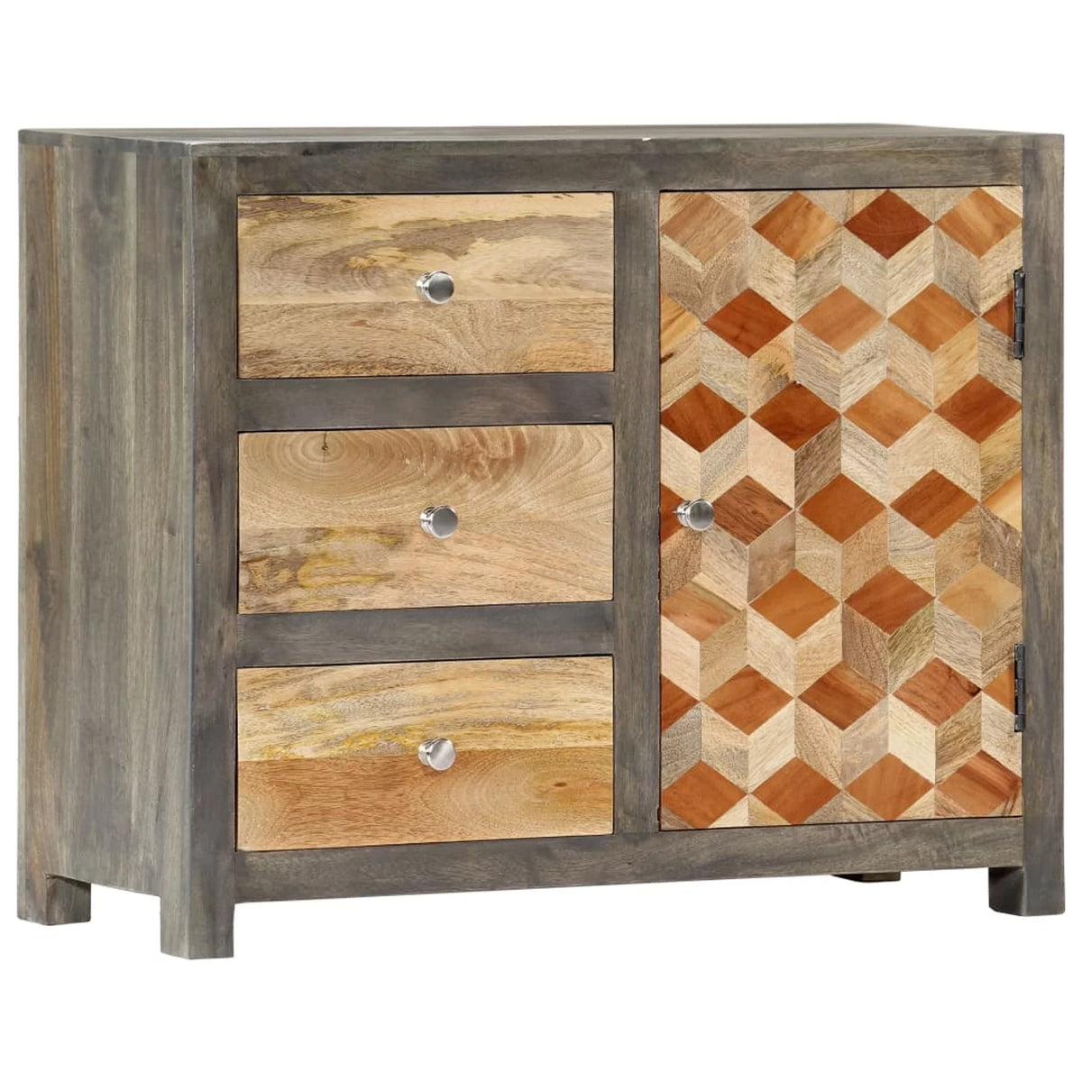 Gray Solid Mango Wood Side Cabinet R458293
