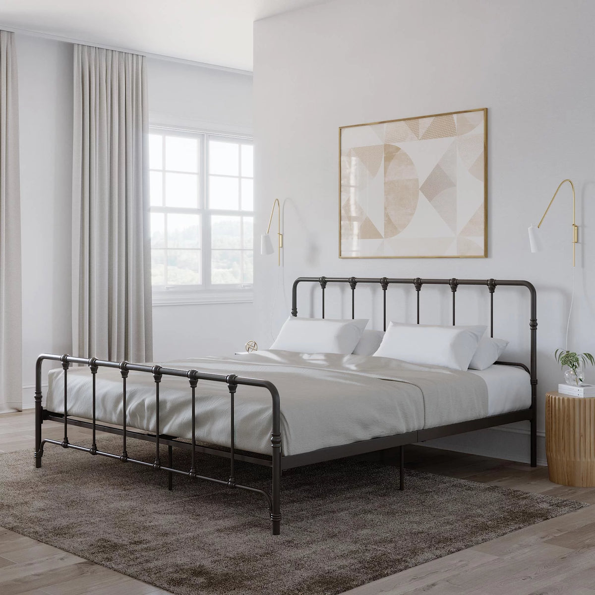 King Gray Metal Bed R709