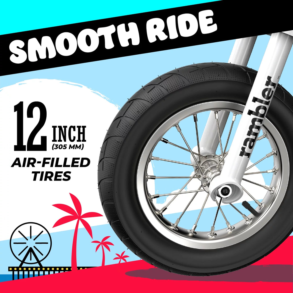 White 12" Air-Filled Tires Seated Electric Scooter G421493