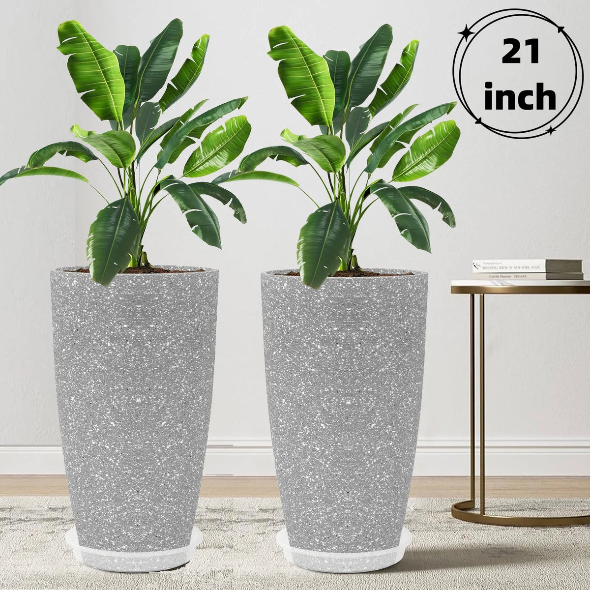 2 Pack 21in Tall Round Planter B28129