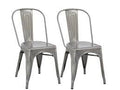 Stackable Metal Distressed Dining Chair X682930
