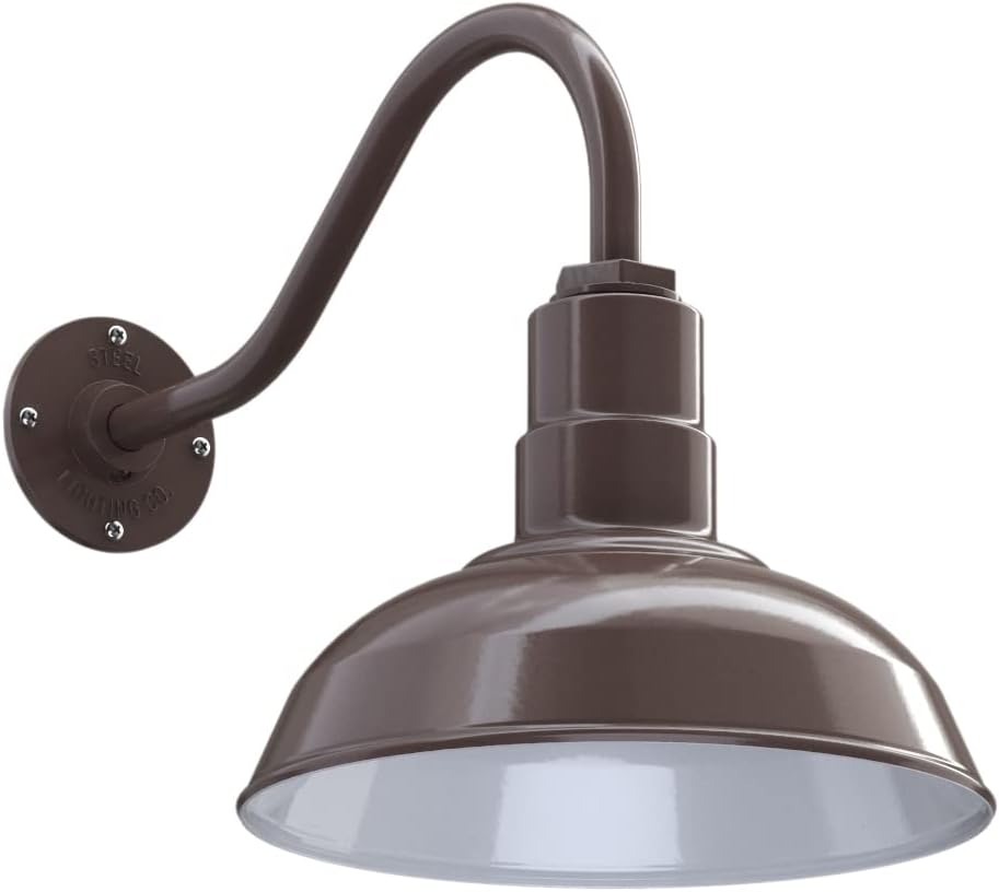 12 inch Dome Gooseneck Outdoor Wall Mounted Barn Light M125