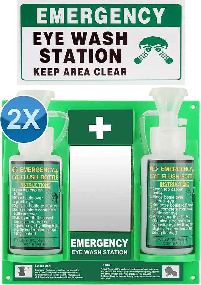 Portable Wall-Mounted Eyewash Station 16oz 2Pcs L755981