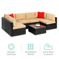 7 Piece Gray Wicker Sectional Set U691