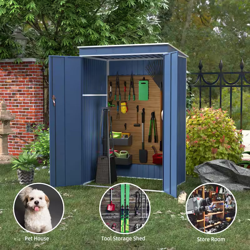 Blue Metal Outdoor Storage Shed P895002