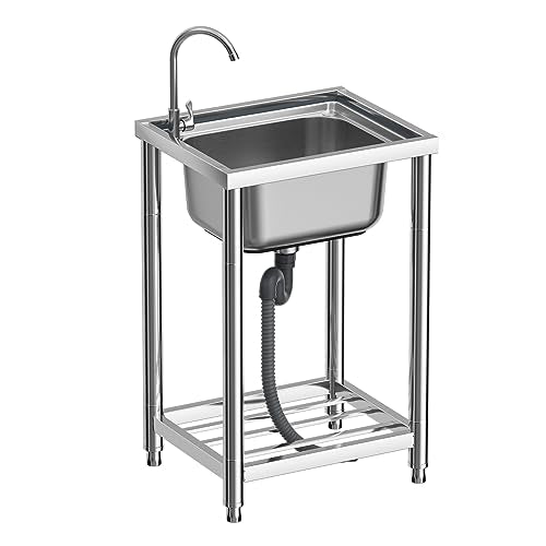 Single Bowl Stainless Steel Free Standing Kitchen Sink A85048