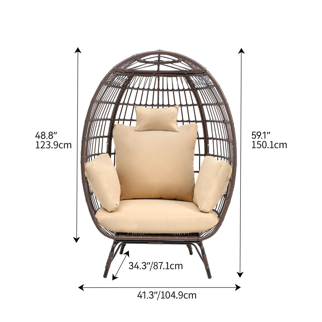Egg Chair with Cushion Wicker PE Rattan Chair X404640