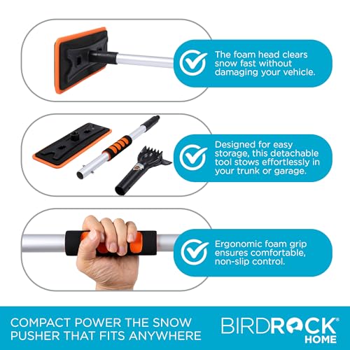 55" Extendable Snow Brush with Detachable Scraper E35905
