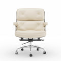 White Genuine Leather Office Chair I263798