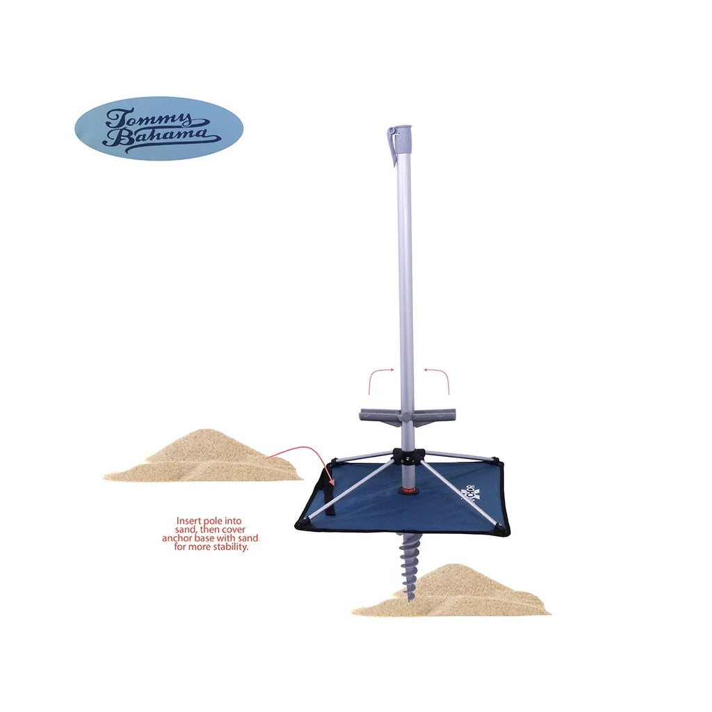 7 ft Fiberglass Beach Umbrella with Folding Anchor Base C20322