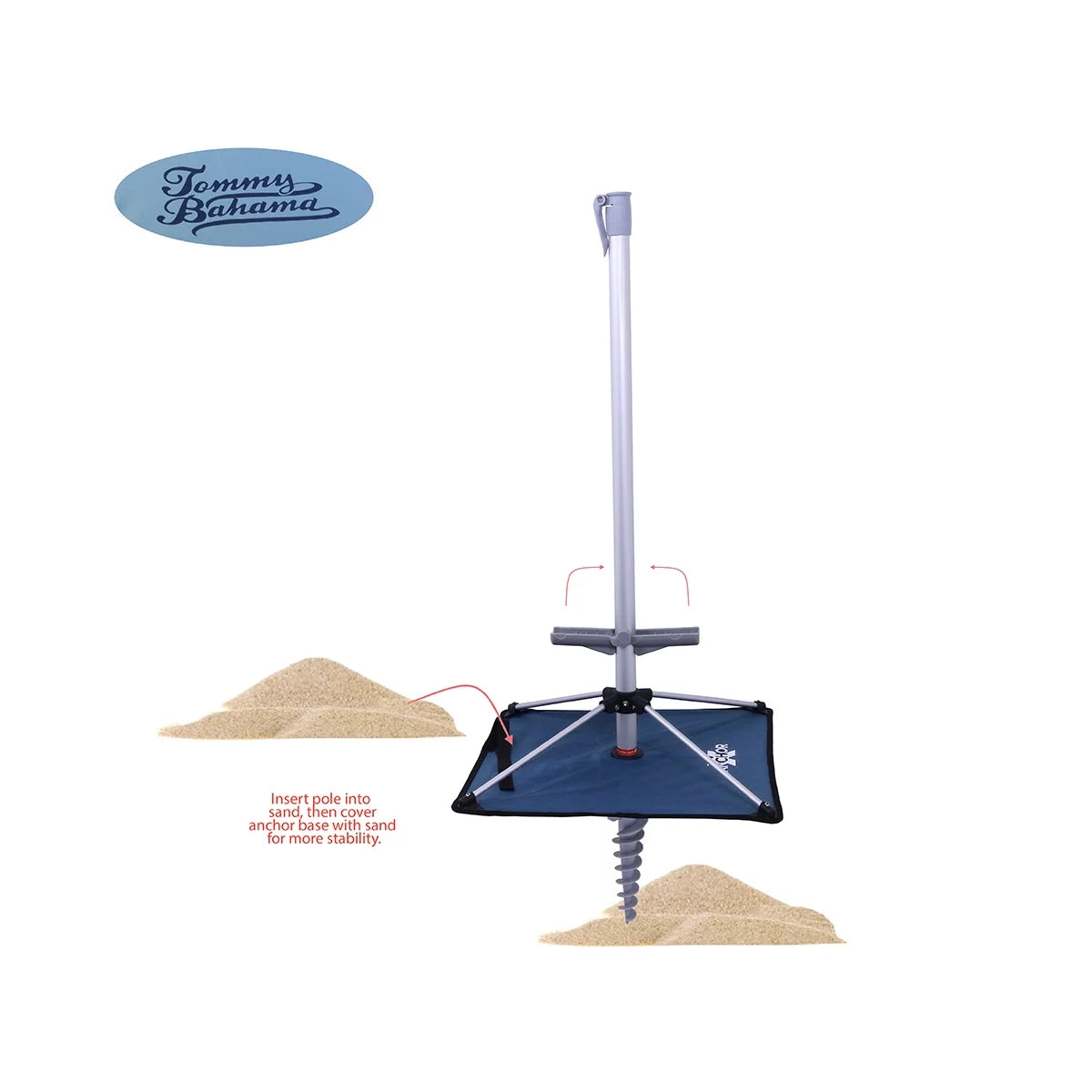 7 ft Fiberglass Beach Umbrella with Folding Anchor Base C20322