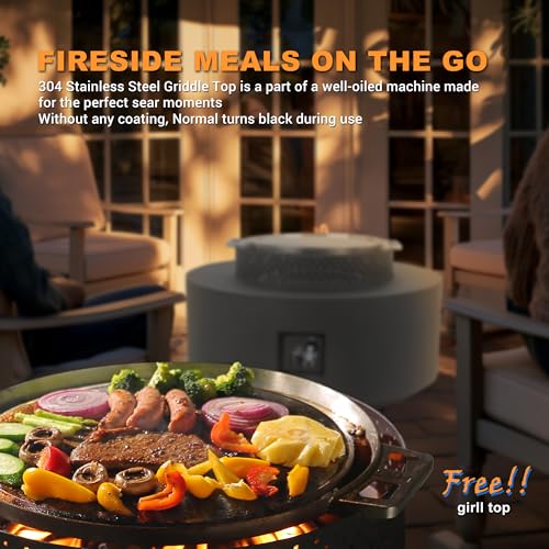 32 Inch 3-Piece Propane Fire Pit Table 65,000 BTU with Tank Side Table and Baking Sheet P1730