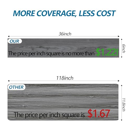 Grey Wood Peel and Stick Vinyl Floor Tile, 36 Pack W7614