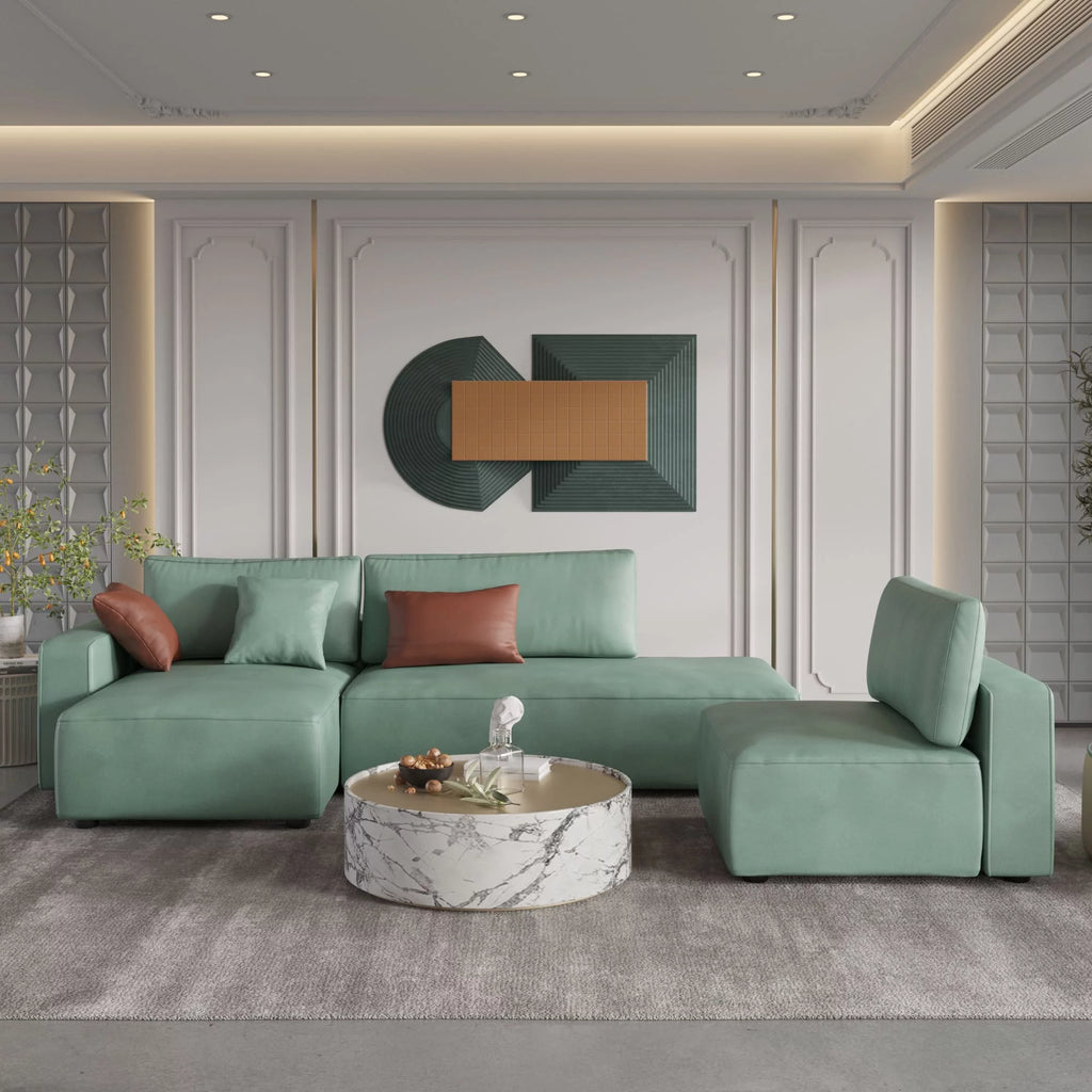 L-Shaped Leather Modular Sofa B319218