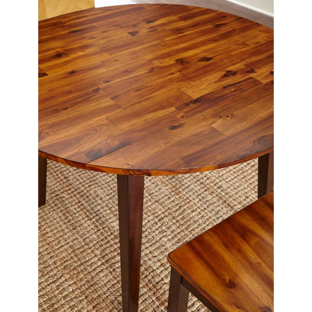 Double Drop Leaf Cherry Finish Wood Dining Table F154