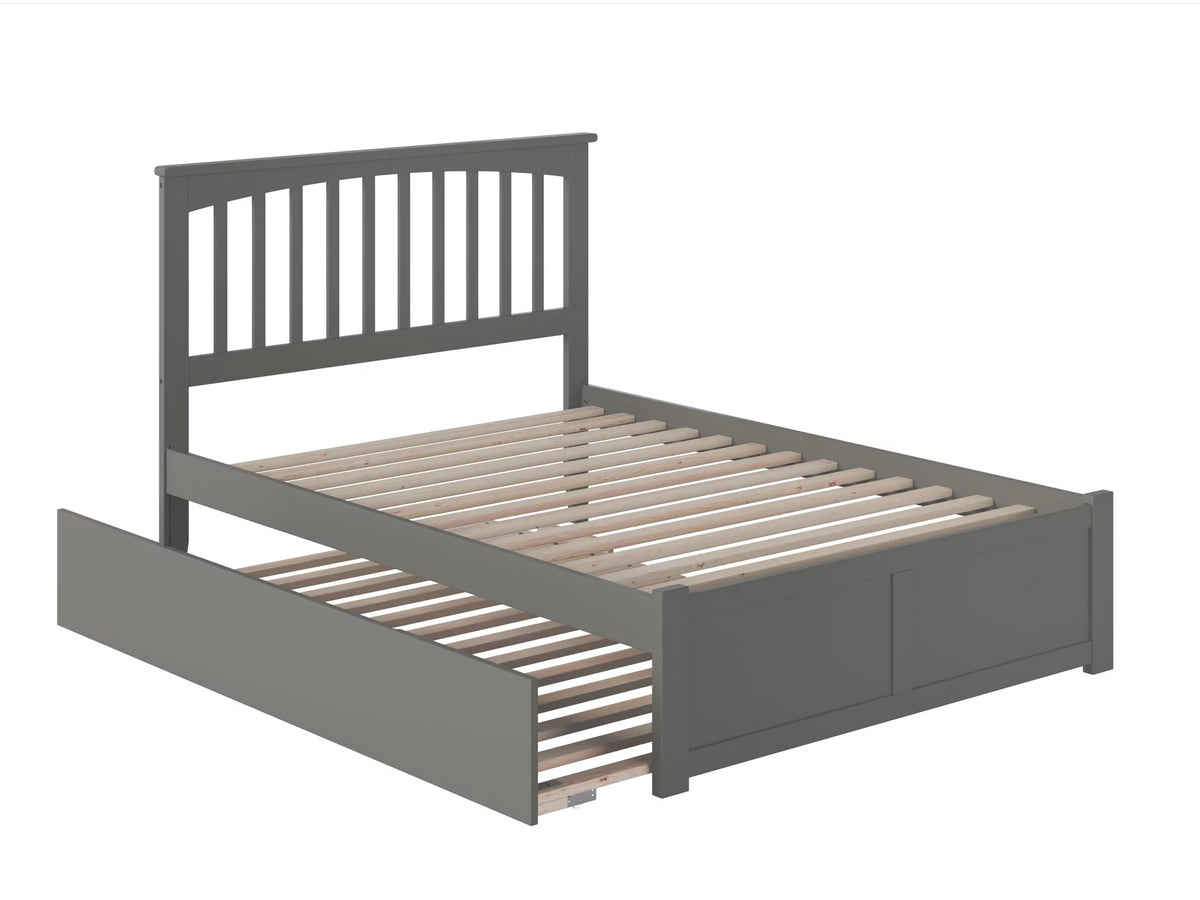 Grey Full Platform Bed with Trundle Bed N603559