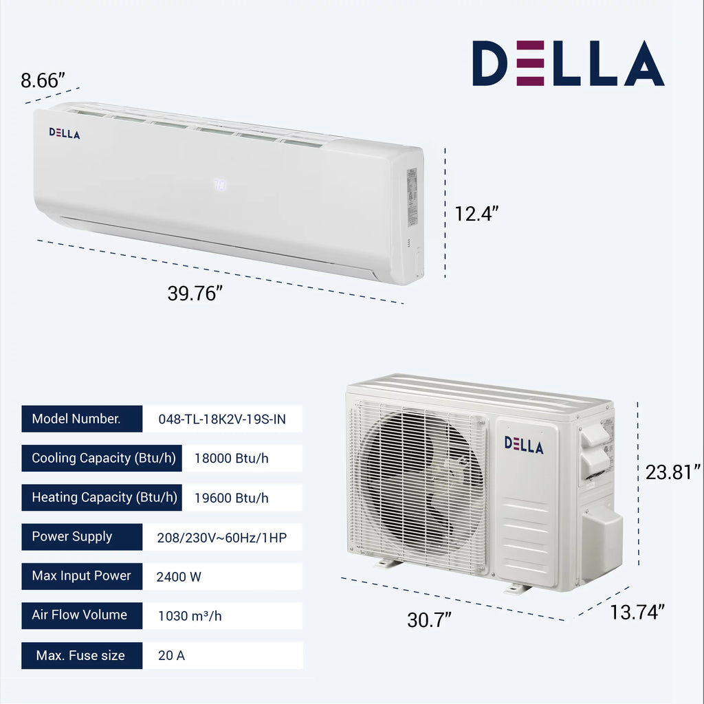 18000 BTU 19 SEER Mini Split Air Conditioner & Heater A36991